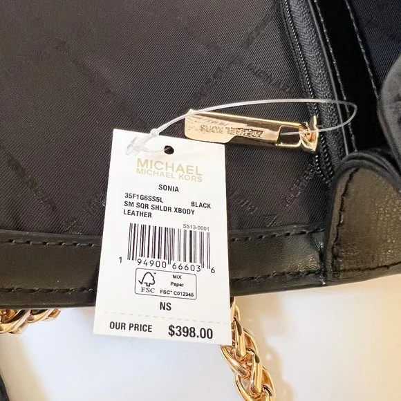 Michael Kors Sonia Small MINI Flap Shoulder Crossbody Bag Black